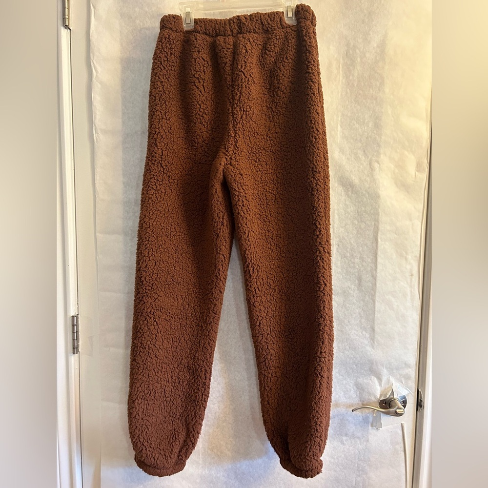 Self Esteem Faux Sherpa Juniors Warm Brown Joggers Super Soft Sz-XS. Z12 - Picture 2 of 10